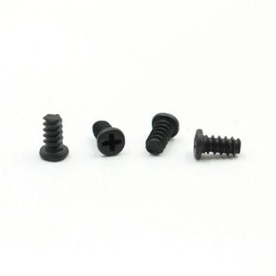China Carbon Steel Pan Head Phillips M2*4 Self Tapping Screw with Black Plated Screws