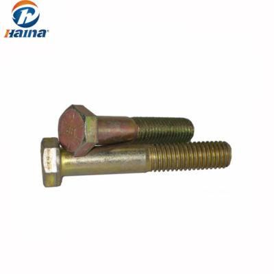 China Supplier DIN931 Color Zinc Plated Hex Bolts