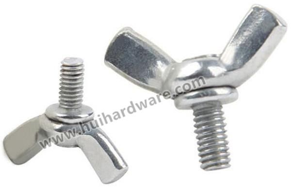 White Zinc Plated Cr3+ Carbon Steel / Stainless Steel Butterfly Wing Screw
