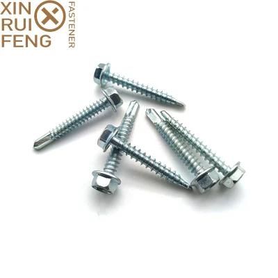 White Zinc Plated Hex Head Self Drilling Screw High Quality China Wholesale