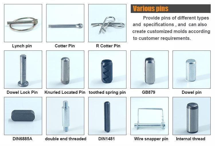 Stainless Steel Safety Lock Clevis Pins with Head Flat Head Pin with Hole