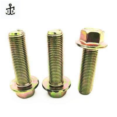 Motorcycle Parts Grade 12.9 Hex Flange Bolts Zinc Coating DIN 6921 Made in China