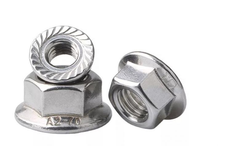 China Manufacturing Wholesale Price High Quality Stainless Steel 304 316 DIN6923 Hex Serrated Flange Nut M5-M20