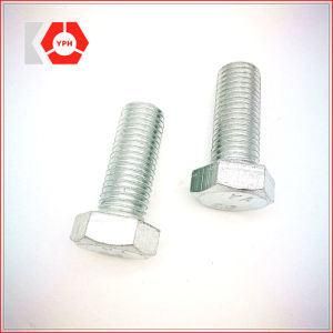 DIN933 Hex Head Plain Plated Bolts with Carbon Steel