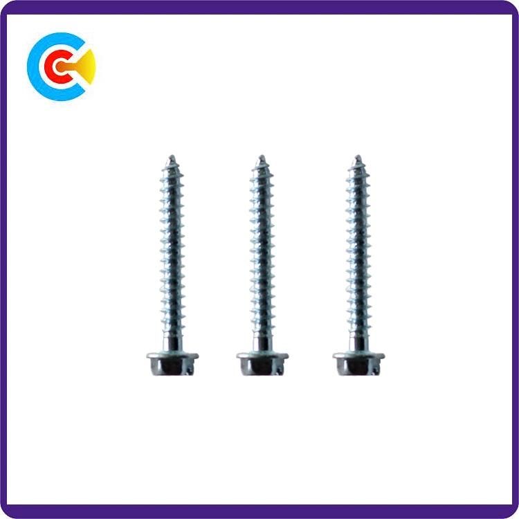 DIN/ANSI/BS/JIS Carbon-Steel/Stainless-Steel Hex Head Self Tapping Screw