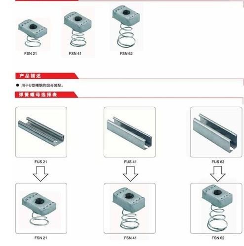 Stainless Steel Long Channel Spring Nut for Channel System