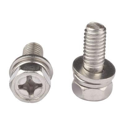 Hexagon Head Cross Recessed Combination Screw with Flat Washer