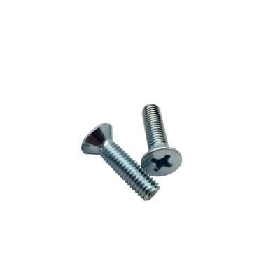 Zinc DIN965 Cross Recessed Countersunk Flat Head Screw