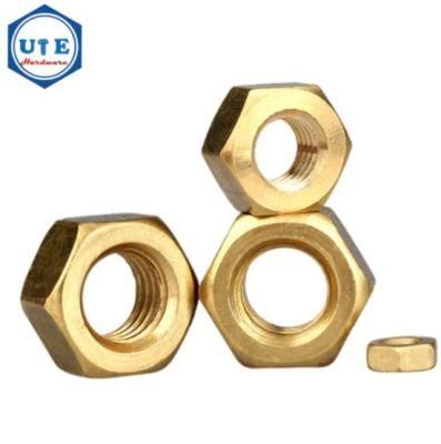 Nuts Hardware Brass Hex Nut DIN934 All Kinds of High Quality Copper Brass Nut, Brass M2.5m3m5m6m8m10 Nuts Factory