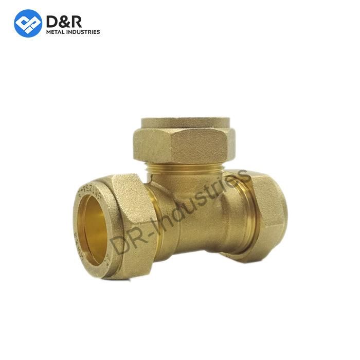 10mm X 10mm X 10mm Nickel-Plated Dzr Cw602n Brass Compression Equal Tee