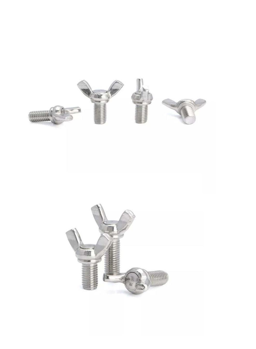 304 Stainless Steel Butterfly Screw Ingot Hand Screw Butterfly Horn DIN 316 DIN 316 Bolt M3m4m5m6m8m10m12 Fasteners
