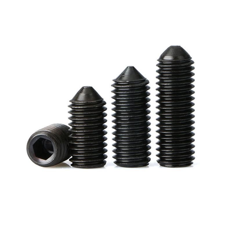 DIN914 Hexagon Socket Set Screw with Cone Point, Black Oxide. 10.9 12.9