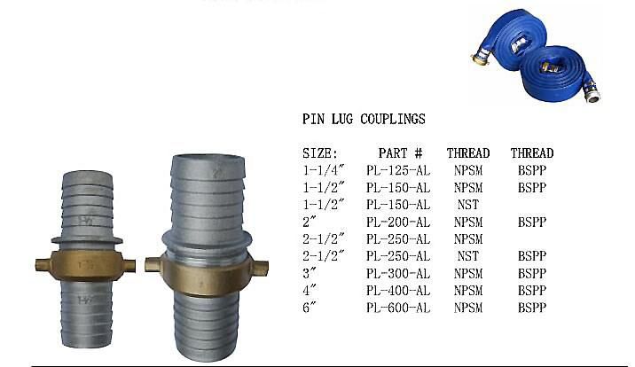 Aluminum Pinlug Hose Shank Coupling 1-1/2"