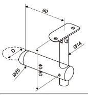 Stainless Steel Handrail Bracket for Glass Balustrade (SFC-403)
