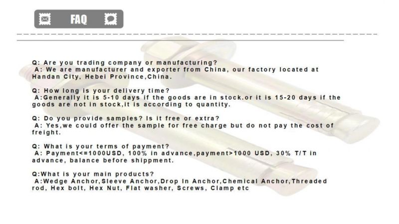 Factory Supply Fastener Manufacturer Expansion Anchors One Piece Shield Sleeve Anchors