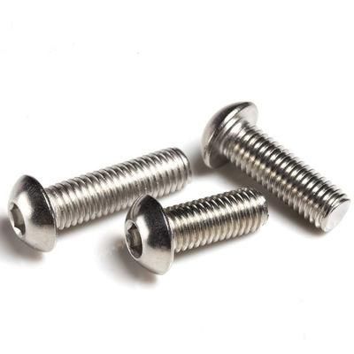 ISO7380 M4 M6 M8 M10 M12 Stainless Steel Button Head Hexagon Socket Head Machine Screw with Round Head