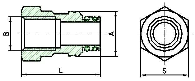 Brass 15 Type Copper Swivel with Internal Threads Coupling for Truck