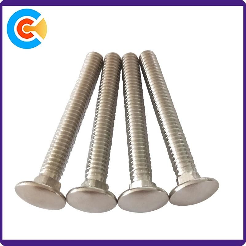 Carbon Steel M6 Zinc Plating Tound Head Carriage Screw