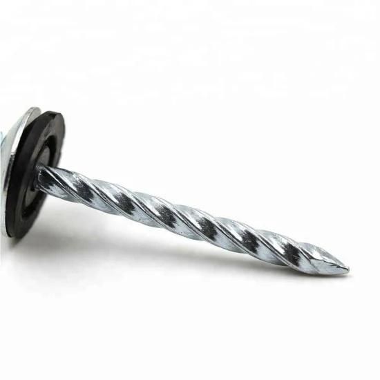 High Quality Galvanized Twisted Screw Shank Pallet Roofing Nail with Assemble Washer