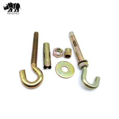 Meigesi Sleeve Anchor with C Hook Bolt Yellow Zinc Plated Anchor Fastener