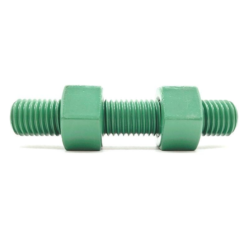 Xylan Green Threaded Rod Stud Bolt with Nuts