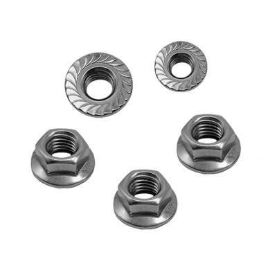 Fastener DIN6923 SUS304 SUS316 Hexagon Nut M5 M6 M8 M10 Stainless Steel Flange Nuts with Serrated