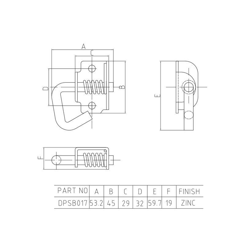 Steel Truck Gate Locking Spring Bolt on Gate Latch