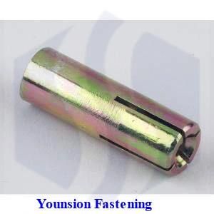 Flat Head Drop-in Anchor Without Knurling in Yellow Zp