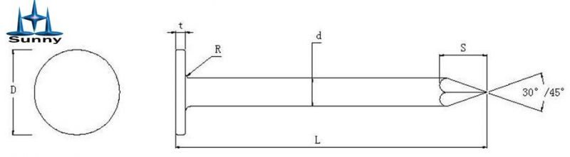 Hot-Dipped Galvanised Smooth Shank Cupper Clout Roofing Nail