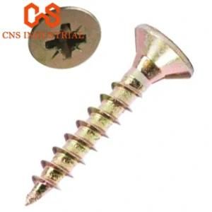Chipboard Screws High Quality Yellow Zinc Counter Sunk Head Furniture Fittings