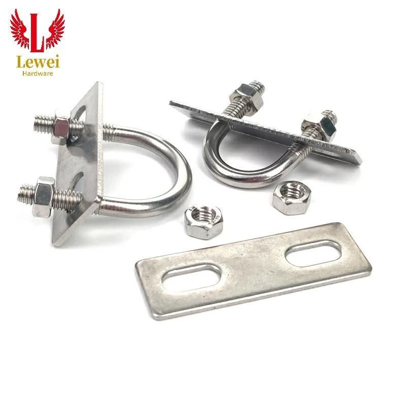 Custom Size Stainless Steel SS316 U Type Shaped Lock Ubolt Pipe Clamp Square U Bolt for Truck Grade 10.9 Hot DIP Galvanized