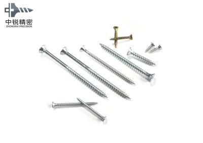Pozidriv Flat Head Chipboard Screw Double Csk Flat Full Thread C1022 Harden White Zinc Plated 5X35mm Chipboard Screw