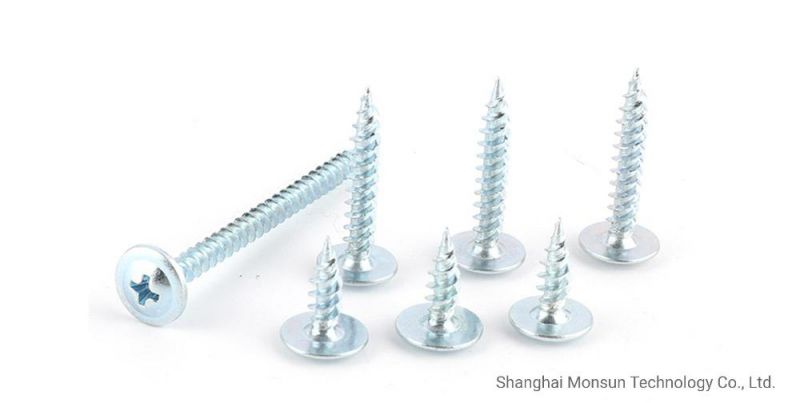 Clear Zinc Steel Phillips Sharp Point Self-Tapping Lath Screws for Metal