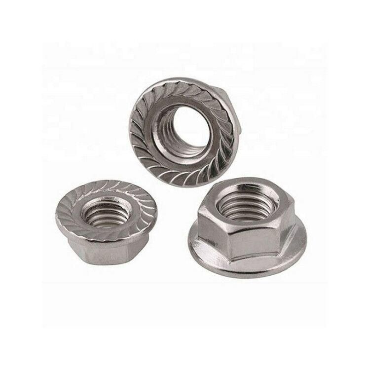 SS304 / 316 Hex Flange Nut with Serrated