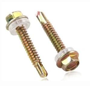 Hex Head Self Drilling Screw Color Zinc Plated Rubber Washer Screw M6.3*19-M6.3*165