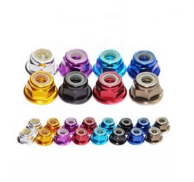 DIN6926 M2 M3 M4 M5 M6 M8 Aluminum Colored Flange Nylon Insert Lock Nuts