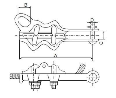 Aluminium Alloy Strain Clamps Straight Linetype