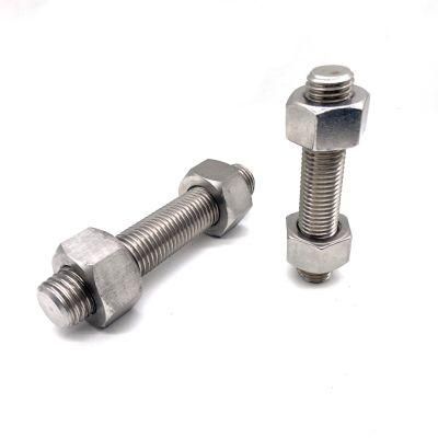 SS304 SS316 A193 B8 B8m A193 Stainless Steel High Tension Full Thread Double End Stud Bolts and Nuts