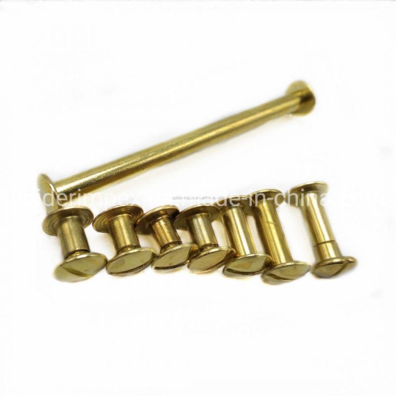 Brass Monk Head Button Studs Leather Binding Post Rivet