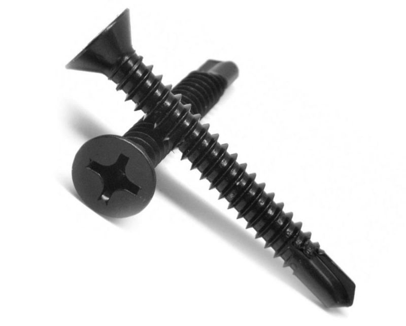 DIN7504 Flat Countersunk Head Blue Zinc Black Phosphated Self-Drilling Point Type a B Ab Thread Sheet Metal Window Screw
