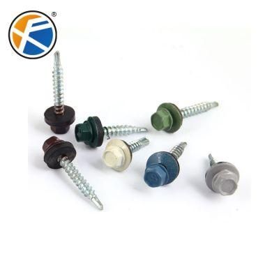 Head Painted Zinc Plated with Hardness Hex Head Self Drilling Screw