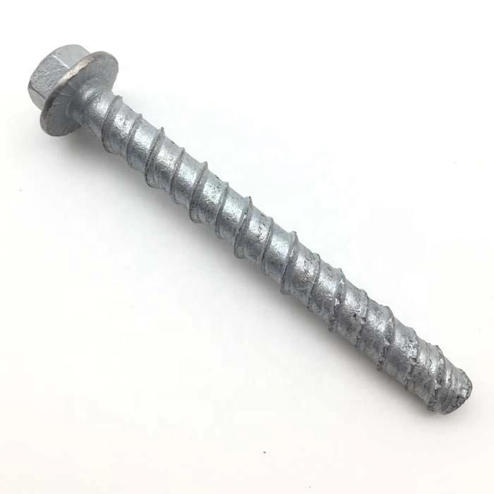 Hex Flange Head Concrete Bolt Yellow Zinc Plated Hex Flange Masonry Concrete Bolt Anchor Self Tapping Screw High Quality Carbon Steel
