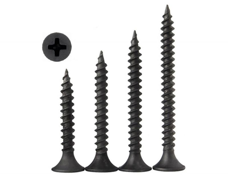 Fine Thread Black Phosphated Bugle Phillips Head pH Reces Drywall Screws/Tornillos for Plasterboard