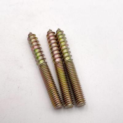 China Wholesale Furniture Hardware Fastener Steel Double Head Threaded Wood Screw/Hanger Bolts