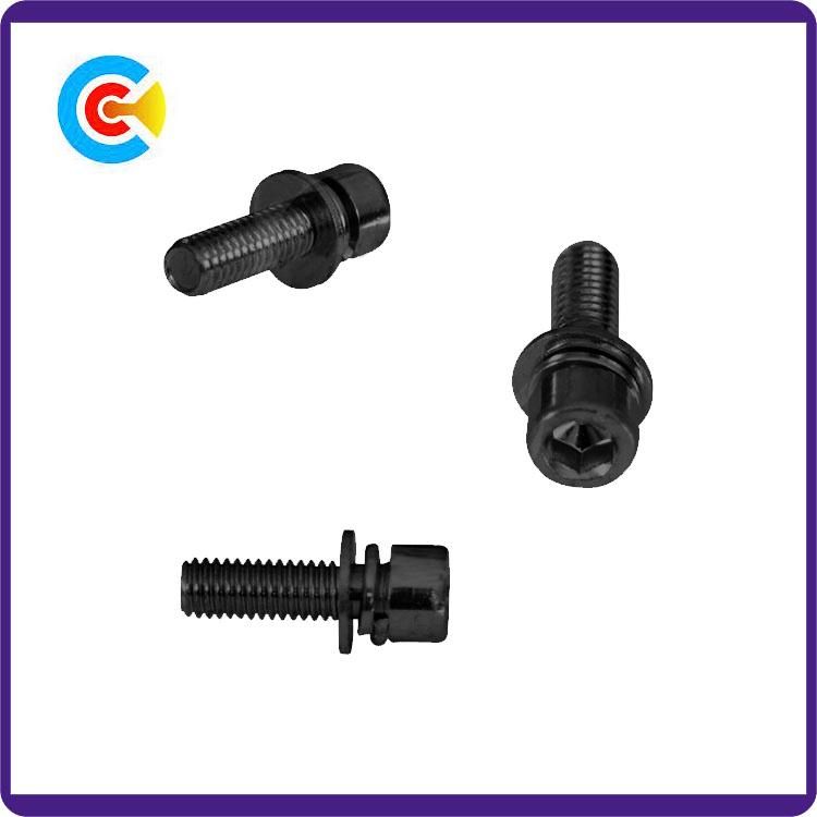 DIN/ANSI/BS/JIS Carbon-Steel/Stainless-Steel Hexagonal Head with Pad Combination Screws