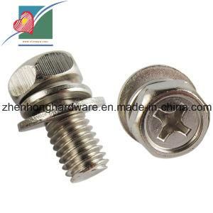 Nickel Plating Phillips Hexagon Screw with Washers (ZH-FB-067)