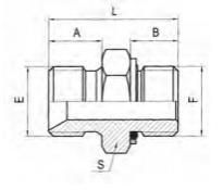 Hydraulic Hose Adapter Bsp Male Double Use for 60° Seat or Bonded Sea or Male O-Ring, Hose Nipple
