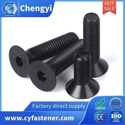 DIN7991 High Strength Black Phosphating Titanium Hexagon Socket Csk Head Screw / Machine Screw
