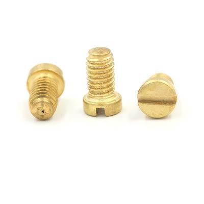 Custom Flat Head M2 M4 Slotted Brass Screw