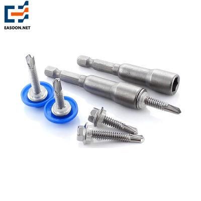 Hex Flange Self Drilling Screw with Rubber Washer St3.5 St5.5 Class 8.8 Screw